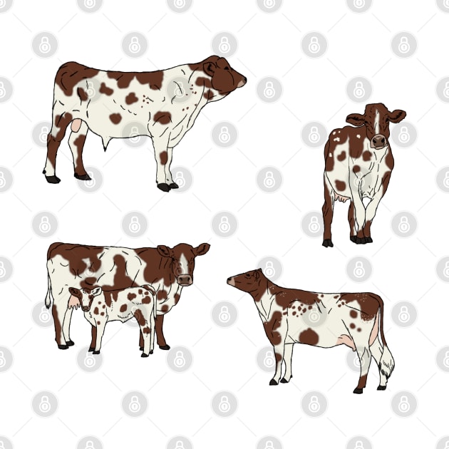 Ayrshire Cows Pattern Transparent by TrapperWeasel