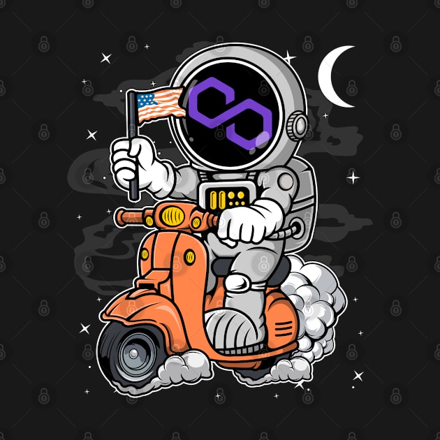 Astronaut Scooter Polygon Matic Coin To The Moon Crypto Token Cryptocurrency Blockchain Wallet Birthday Gift For Men Women Kids by Thingking About