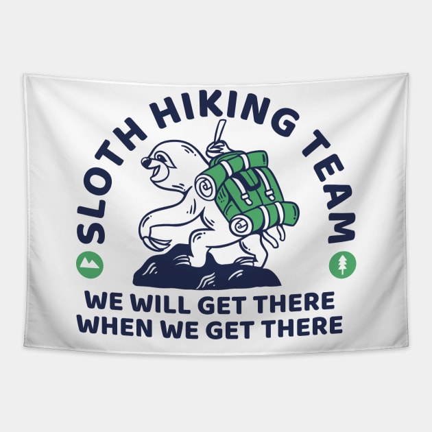 Sloth Hiking Team Tapestry by Mako Design 