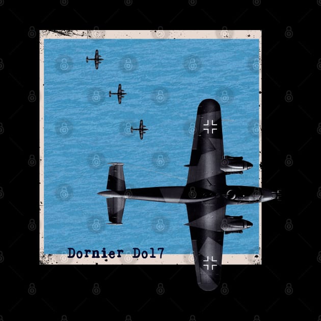 Dornier Do17 WW2 bomber airplane over the ocean by Jose Luiz Filho