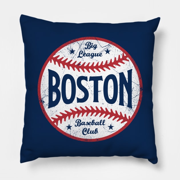 Boston Retro Big League Baseball - Navy Pillow by KFig21