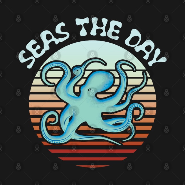 Seas The Day | Retro Octopus by TMBTM