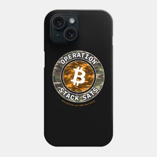 Operation Stack Sats Camo Orange Bitcoin Logo Phone Case