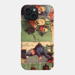 A Crew of Happy Mushroom Friends Crash a Holiday Party Phone Case