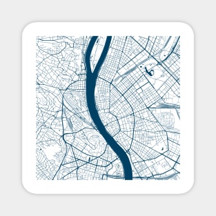 Kopie von Kopie von Kopie von Lisbon map city map poster - modern gift with city map in dark blue Magnet