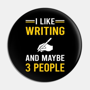 3 People Writing Writer Pin