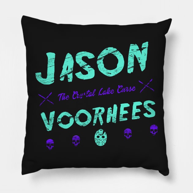 The 8 Bit Curse of Crystal Lake Pillow by Awesome AG Designs