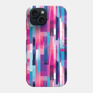 Cubist Harmony: Modern Geometric Dance in Pink, Blue, and Violet Phone Case