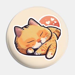 Sleepy Cat Valentine's Day Pin