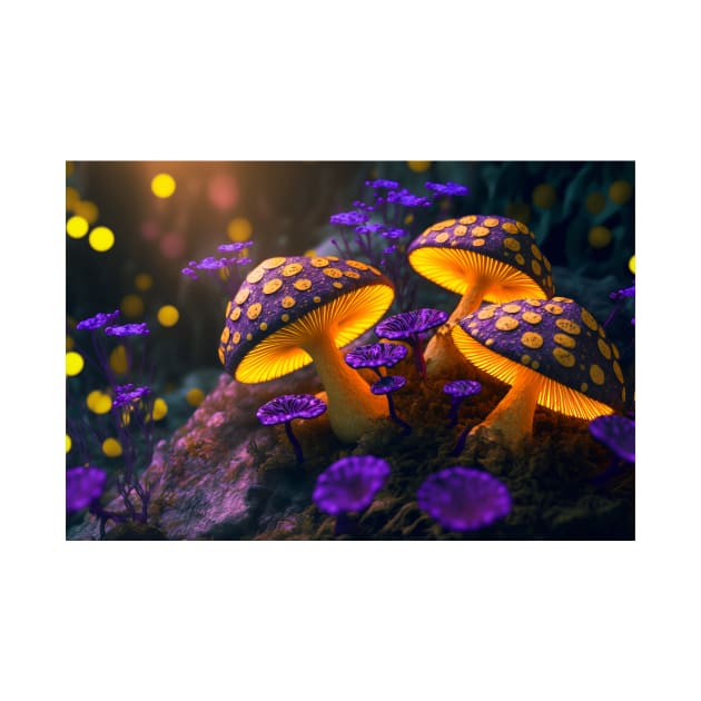 Glowing mushrooms 13 by redwitchart