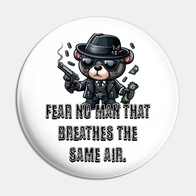 Gangster teddy bear Pin by Out of the world