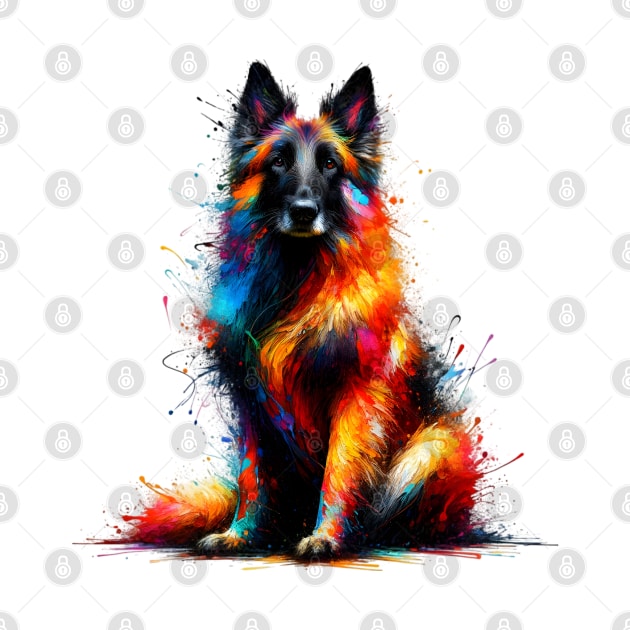 Colorful Belgian Laekenois Portrait in Splash Paint Style by ArtRUs