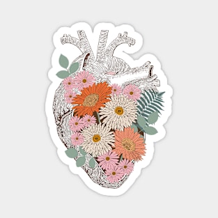 Vintage Floral Heart Magnet