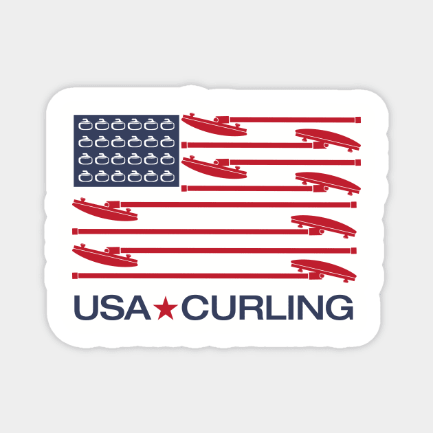 USA CURLING Magnet by JP