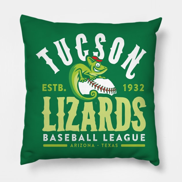 Tucson Lizards Baseball Pillow by MindsparkCreative