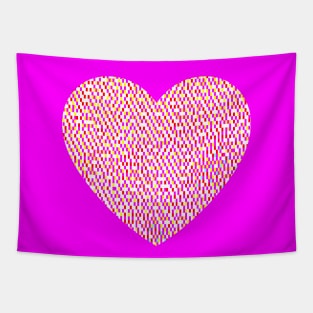 Magenta Retro 8-bit Pixel Heart Tapestry