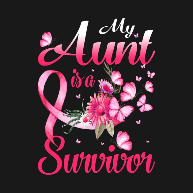 My Aunt Is A Survivor Butterfly Breast Cancer Awareness by ShariLambert