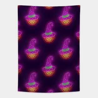 Neon Halloween design Tapestry