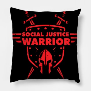 Social Justice Warrior (SJW) - funny shield, helmet and swords warrior Pillow