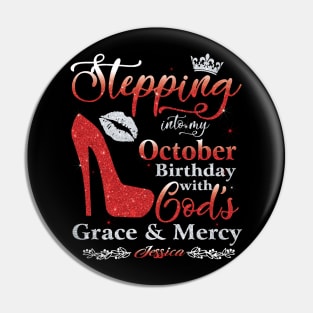 Stepping Into My October Birthday with God's Grace & Mercy Pin