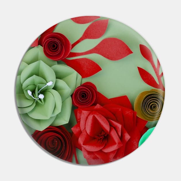 Red Flowers Art Pin by Tshirtstory