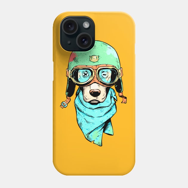 biker dog Phone Case by vanpaul54