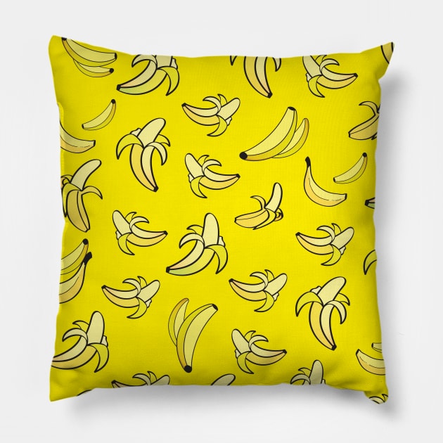 Banana Pattern 18 Pillow by B&K