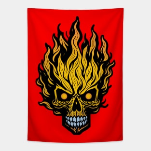 Burning Skull Tapestry