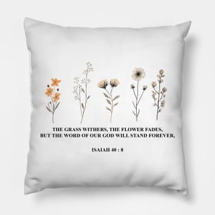 Wild Flowers Bible Verse Floral Religious Pillow