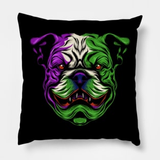 The Mischievous English Bulldog Dark Pillow