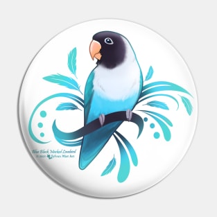 Blue Black Masked Lovebird Pin