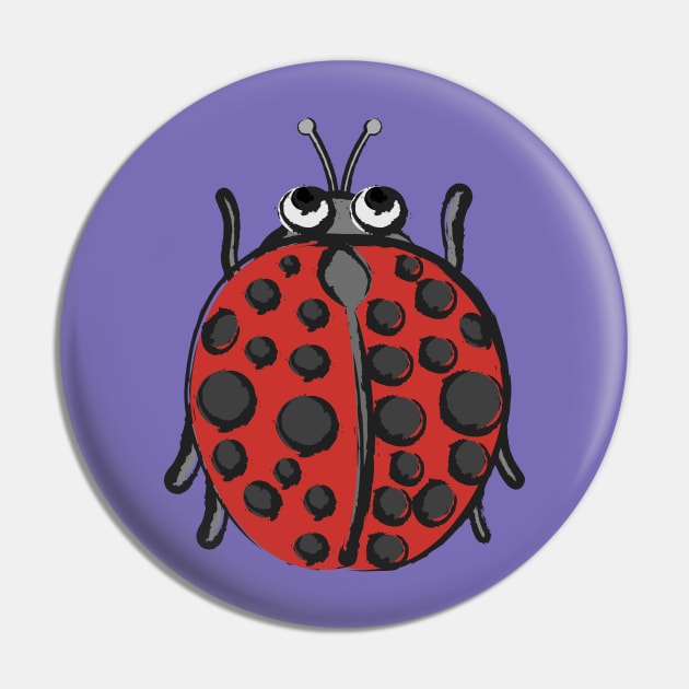 Happy Ladybug Pin by evisionarts