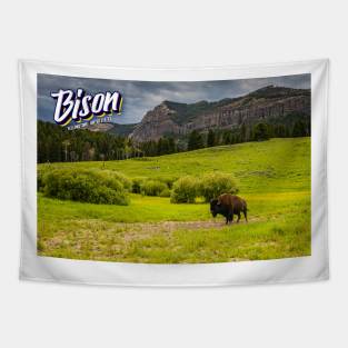 Bison at Yellowstone Tapestry