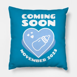 Baby Announcement. Feeding Bottle. November 2023 Pillow