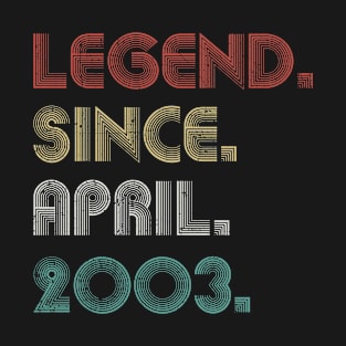 20 Years Old Vintage Legend Since April 2003 20th T-Shirt