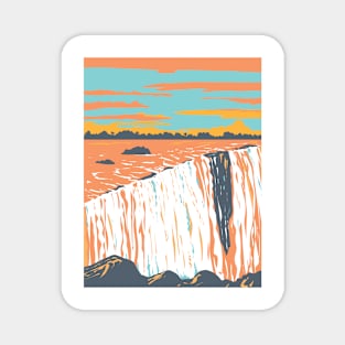 Victoria Falls or Mosi-oa-Tunya of the Zambezi River WPA Art Deco Poster Magnet