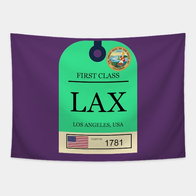 Los Angeles airport strap tag Tapestry by Travellers