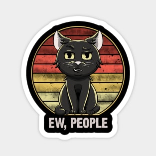 Ew People Black Cat Vintage Retro sunset Magnet