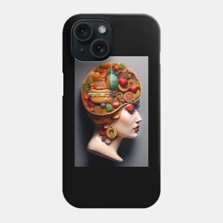 Amazing anatomy of a woman head with sweet treats Phone Case