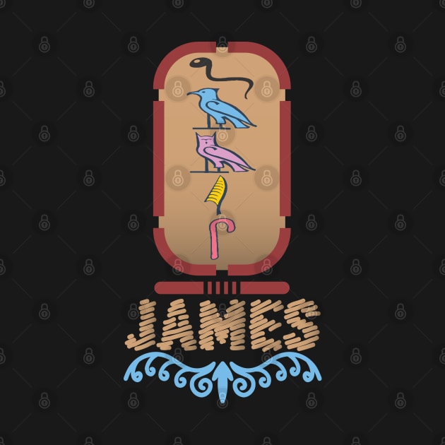 JAMES-American names in hieroglyphic letters-James, name in a Pharaonic Khartouch-Hieroglyphic pharaonic names by egygraphics