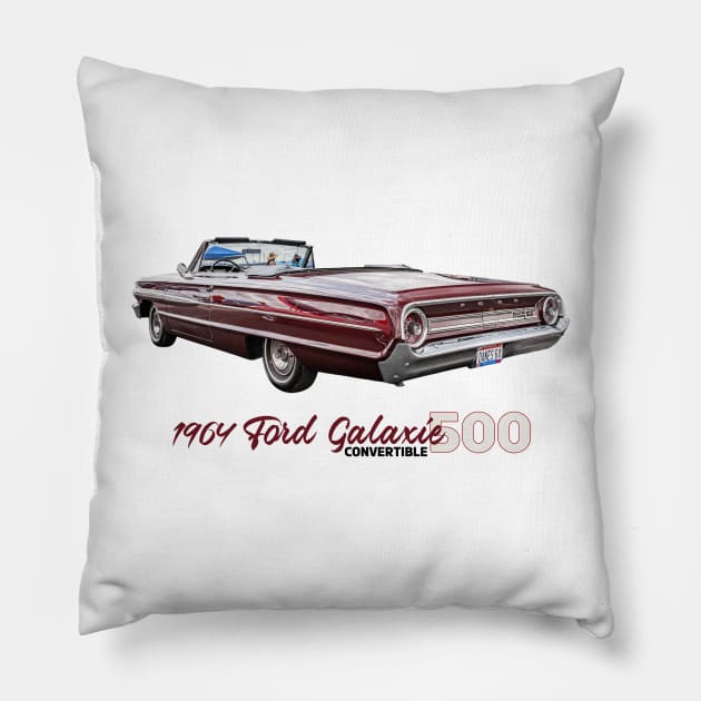 1964 Ford Galaxie 500 Convertible Pillow by Gestalt Imagery