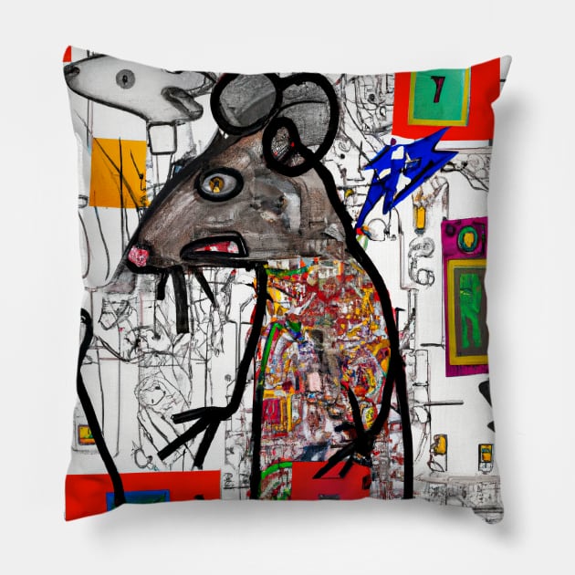 Ratnote Pillow by Farbitroid