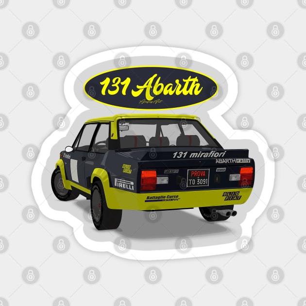 Fiat 131 Abarth Olio Fiat Back Magnet by PjesusArt