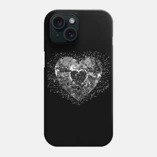 Shattered Silver Disco Ball Heart Phone Case