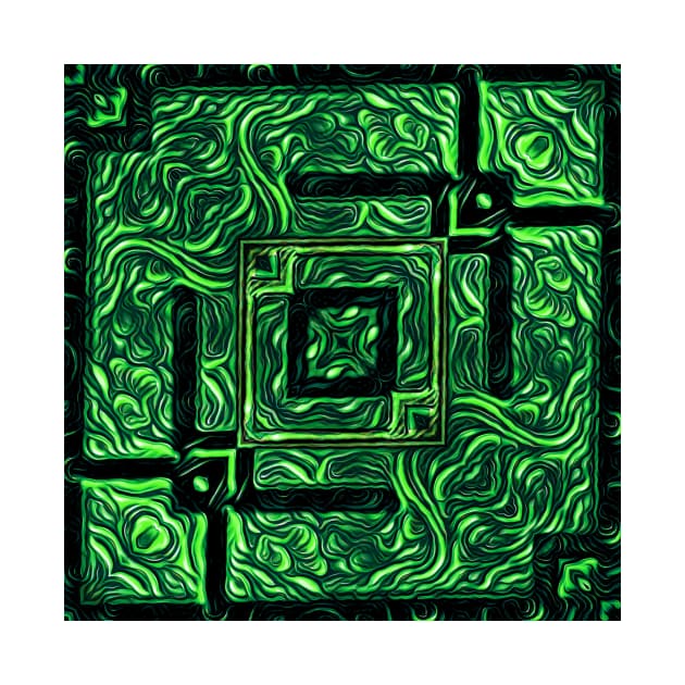 aurora northern lights inspired square format design as puzzle maze by mister-john