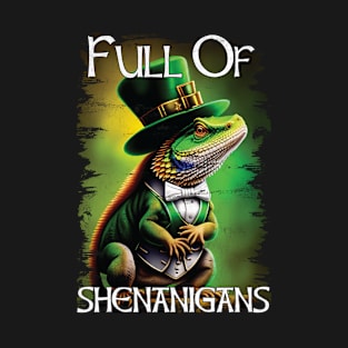 Full of Shenanigans Funny Bearded Dragon St Patrick's Day T-Shirt