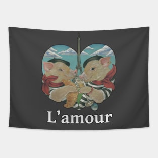 Paris Pigs - L'amour - Quote Tapestry