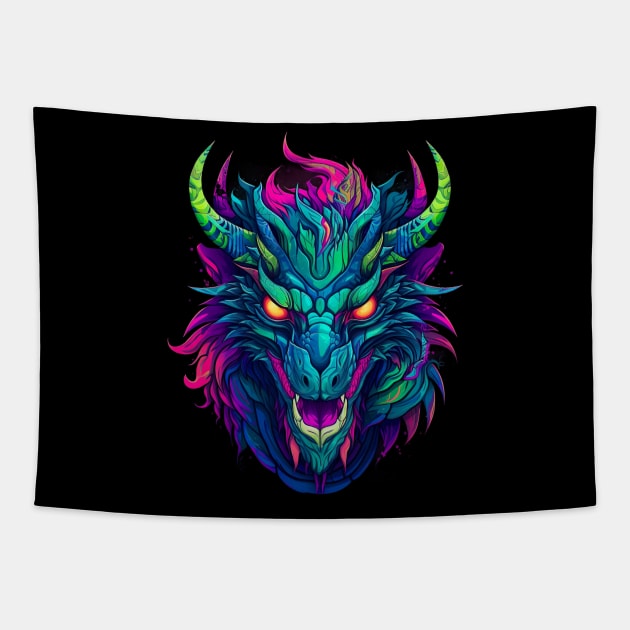 Powerful and Mythical:  Fierce Dragon Tapestry by naars90