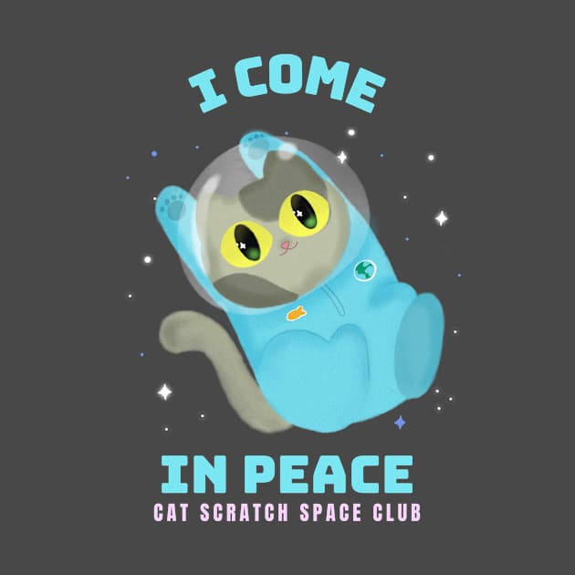 I Come In Peace Cat Kitty Astronaut by Thats_So_Me