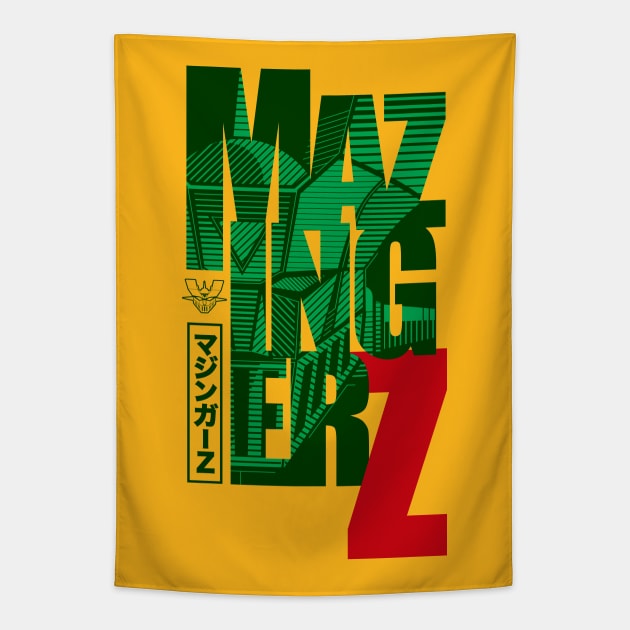 168 Mazinger Z Font Tapestry by Yexart